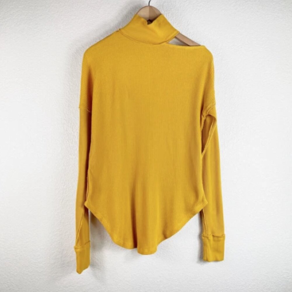 We The Free Women's Marigold Golden Yellow Thermal Shirt Small Long Sleeves